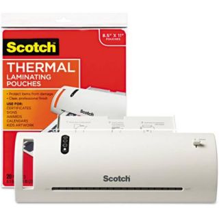 Scotch 9" Thermal Laminator Value Pack, with 20 Letter Size Pouches