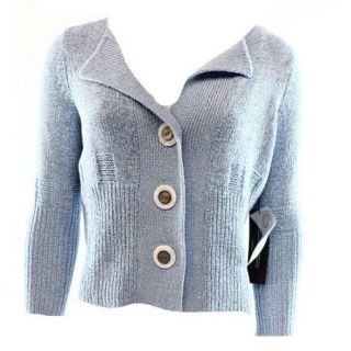 Curio Blue Womens Size Small PS Petite Three Button Cardigan Sweater