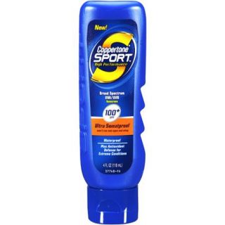 Coppertone Sport High Performance Ultra Sweatproof Sunscreen SPF 100+, 4 oz