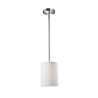Z Lite Albion 6 in W Brushed Nickel Mini Pendant Light with Fabric Shade