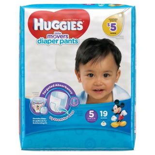 Huggies Little Movers Diaper Pants for Boys Size 5 (19 Count)