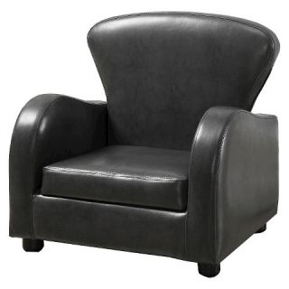 Monarch Specialties Leather Club Chair   Grey