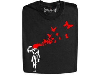 Stabilitees Banksy Stencil Street Art "Freedom" Designed Mens T Shirts