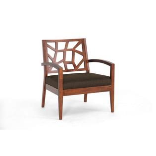 Baxton Studio Jennifer Modern Lounge Chair with Dark Brown Fabric Seat