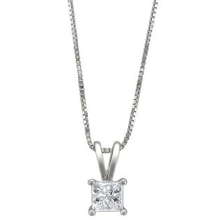 CT. T.W. Princess Cut Diamond Solitaire Prong Set Pendant in 14K