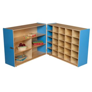Tray and Shelf Fold Storage Unit without Trays by Wood Designs