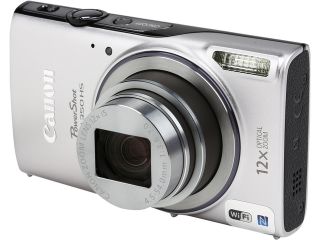 Canon PowerShot ELPH 350 HS Silver 20.2 MP 12X Optical Zoom 25mm Wide Angle Digital Camera