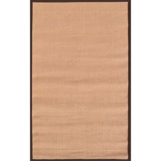 Handmade Sisal Brown Border Tan Sisal Rug (5 x 8)