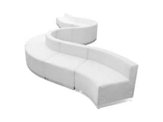 Flash Furniture ZB 803 400 SET WH GG Hercules Alon Series White Leather Reception Configuration 10 Pieces