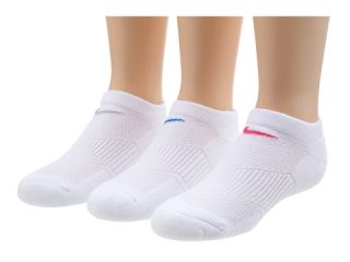 Nike Cotton Cushioned No Show with Moisture Management 3 Pair Pack White/Wolf Grey/White/Pink/White/Light Photo Blue