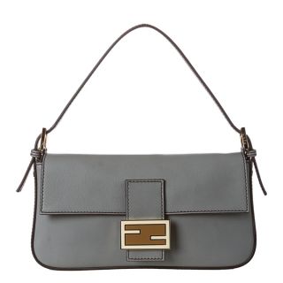 Fendi Grey Leather Baguette with Dual Straps  ™ Shopping