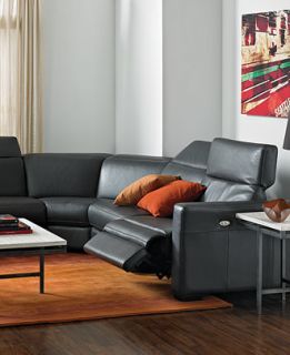 Nicolo Leather Sectional Living Room Furniture Sets & Pieces, Power