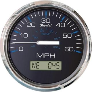 Faria Chesapeake SS 4" Gauge, 60 MPH GPS Speedometer with LCD, Compass