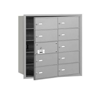Salsbury Industries 3600 Series Aluminum Private Front Loading 4B Plus Horizontal Mailbox with 10B Doors (9 Usable) 3610AFP