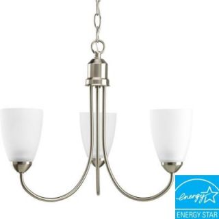 Progress Lighting Gather Collection 3 Light Brushed Nickel Chandelier P4440 09EBWB