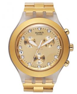 Swatch Watch, Unisex Swiss Chronograph Full Blooded Gold Tone Aluminum