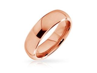 Bling Jewelry Rose Gold Plated Unisex Tungsten Wedding Band Ring 6mm