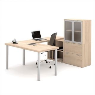 Bestar i3 U Shaped Desk in Northern Maple   150867 38
