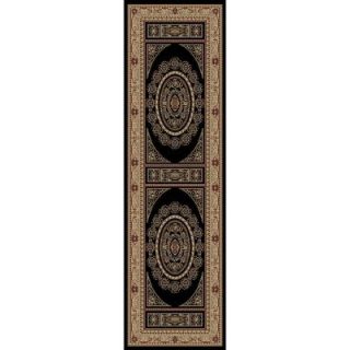 Concord Global Trading Jewel Aubusson Black 2 ft. 3 in. x 7 ft. 7 in. Rug Runner 44132