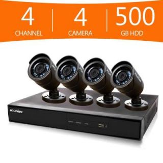 LaView 4 Channel 960H Surveillance System with 500GB Hard Drive and (4) 600 TVL Cameras LV KDV1404B6BP 500GB