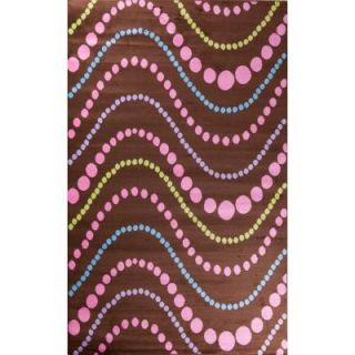 Concord Global Trading Alisa Wave Dots Brown 5 ft. x 7 ft. Area Rug 23285