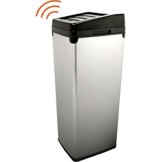 iTouchless Stainless Steel Trash Can With Infrared Sensor Lid Opener, IT14SC