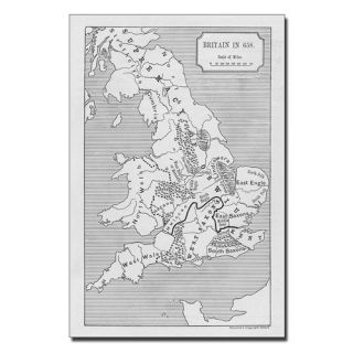 Map of Britain in 658 Graphic Art on Canvas