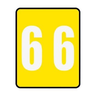 Smead 67496 Yellow AM100RN Color Coded Numeric Label   6   "Number"   1.50" Width x 1.87" Length   250 / Roll   Yellow  