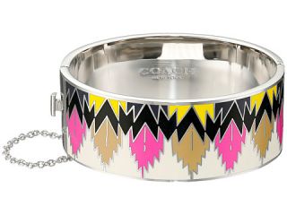 COACH Wide Hinged Hawk Feather Enamel Bangle