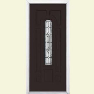Masonite 36 in. x 80 in. Providence Center Arch Painted Steel Prehung Front Door with Brickmold 42226