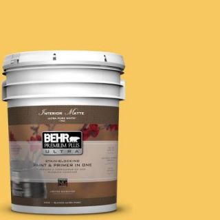 BEHR Premium Plus Ultra 5 gal. #P280 5 Little Sun Dress Matte Interior Paint 175305