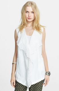 Free People Linen Blend High/Low Waistcoat