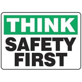 ACCUFORM SIGNS MGNF956VA Think Safety Sign,7 x 10In,AL,ENG,Text