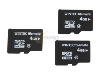 Wintec FileMate 12GB (4GB x 3) microSDHC Flash Card Model 3FMUSD4GB 3PK