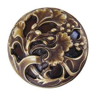 Notting Hill 1 3/8 in Brass Floral Round Cabinet Knob