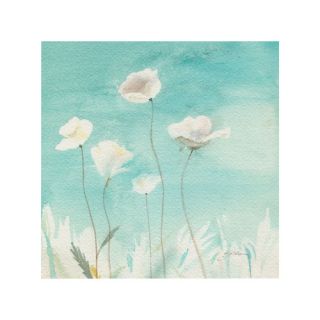 Trademark Fine Art White Poppies by Sheila Golden Painting Print on