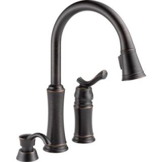 Delta Lakeview Single Handle Pull Down Sprayer Kitchen Faucet with Soap Dispenser in Venetian Bronze 59963 RBSD DST
