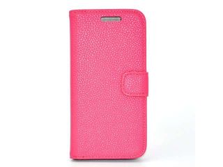Apexel Lichee Folio Pattern Leather Wallet Pouch Protective Cover Case Skin with Card Slot for HTC One M8 Rose