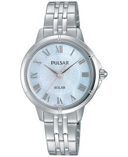 Pulsar Womens Solar Dress Stainless Steel Bracelet Watch 31mm PY5005