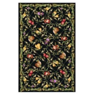 Home Decorators Collection Fruit Garden Black 7 ft. 9 in. x 9 ft. 9 in. Area Rug 3437935210
