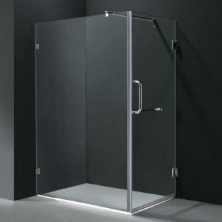 Vigo Pacifica 46 in. x 73.375 in. Frameless Pivot Shower Enclosure in Chrome with Clear Glass VG6012CHCL36