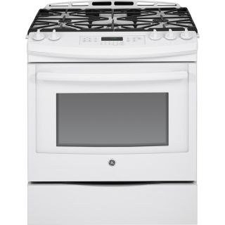 GE 5 Burner 5.6 cu ft Slide In Convection Gas Range (White) (Common 30 in; Actual 31.25 in)