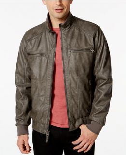 Calvin Klein Mens Faux Leather Bomber Jacket   Coats & Jackets   Men