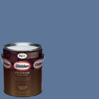 Glidden Premium 1 gal. #HDGV34D Noble Blue Satin Latex Exterior Paint HDGV34DPX 01SA