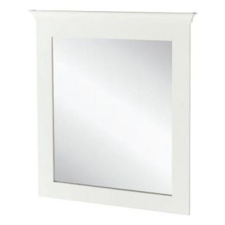Home Decorators Collection Creeley 34 in. L x 30 in. W Framed Vanity Wall Mirror in Classic White 19EVM3034
