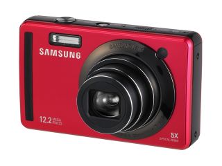 SAMSUNG SL720 Red 12.2 MP 5X Optical Zoom 28mm Wide Angle Digital Camera