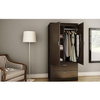 South Shore Acapella Wardrobe Armoire, Chocolate