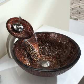 Venus Glass Vessel Sink with Pop Up Drain and Mounting Ring