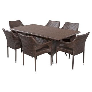 Christopher Knight Home Sinclair 7 piece Wicker Patio Dining Set