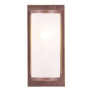 Filament Design 1 Light Vintage Bronze Wall Sconce with Satin Glass Shade CLI MEN6280 70